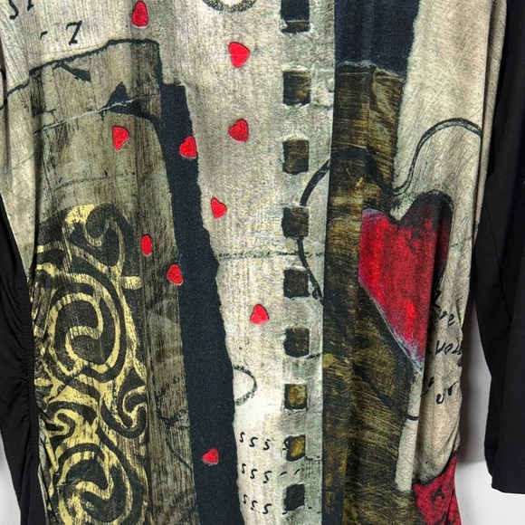 Simply Art by Dolcezza Chic Multicoloured Graphic Artistic Long Sleeve Med Top - Picture 8 of 10